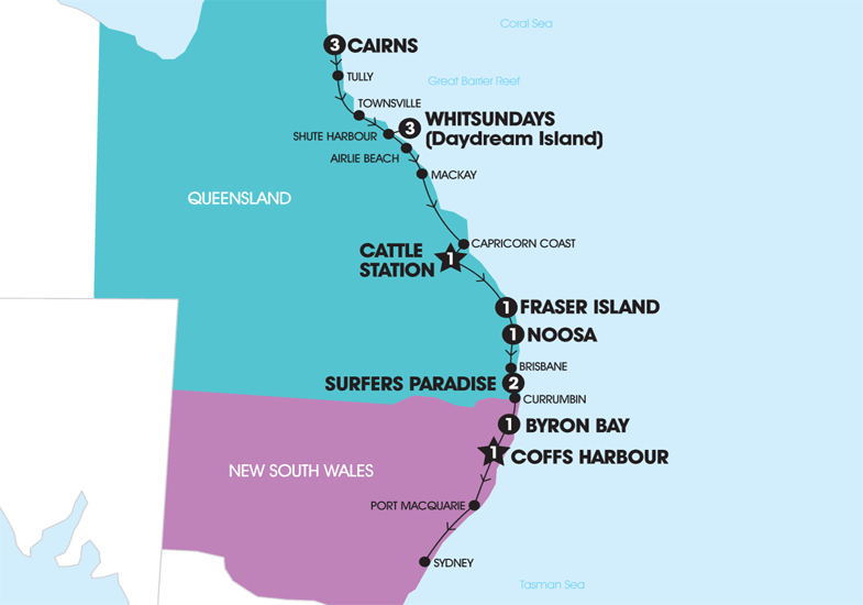 Beaches and Reefs Map